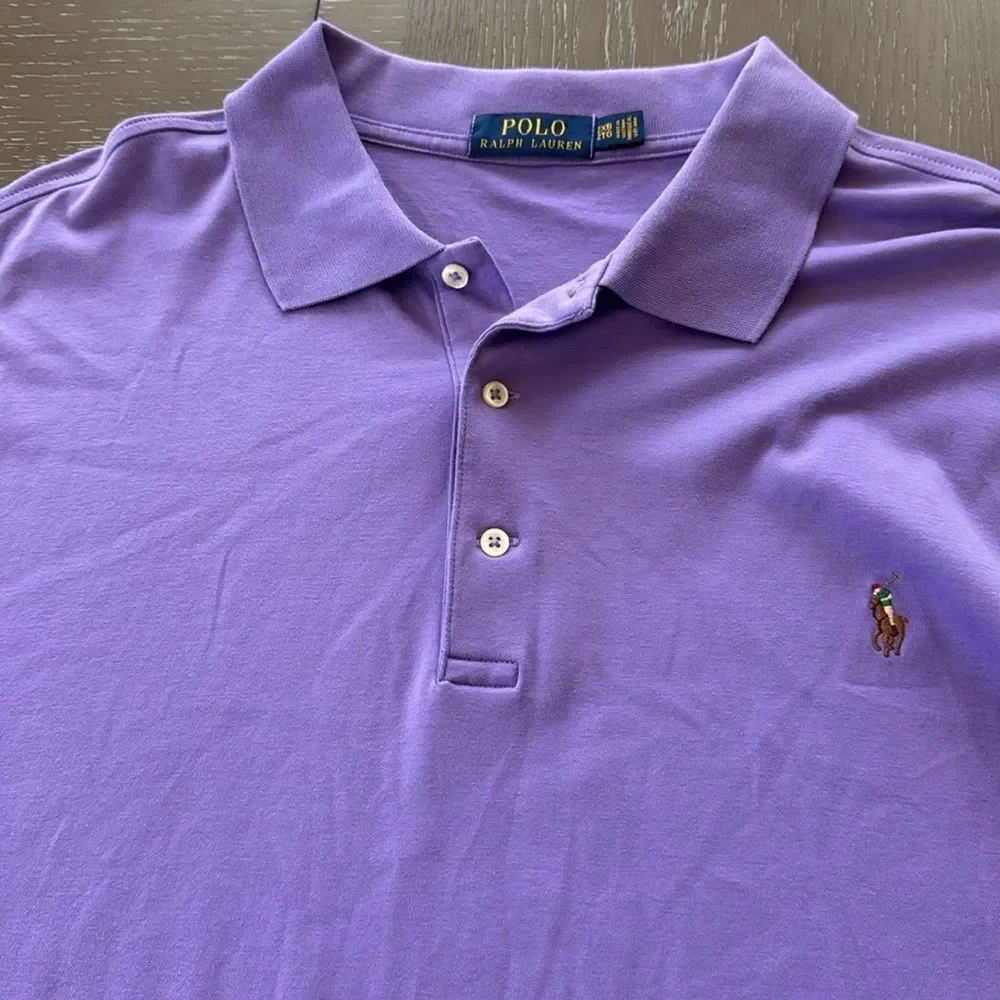 Polo by Ralph Lauren Classic Purple Polo Shirt Men’s Size 2XB 100% Cotton Casual